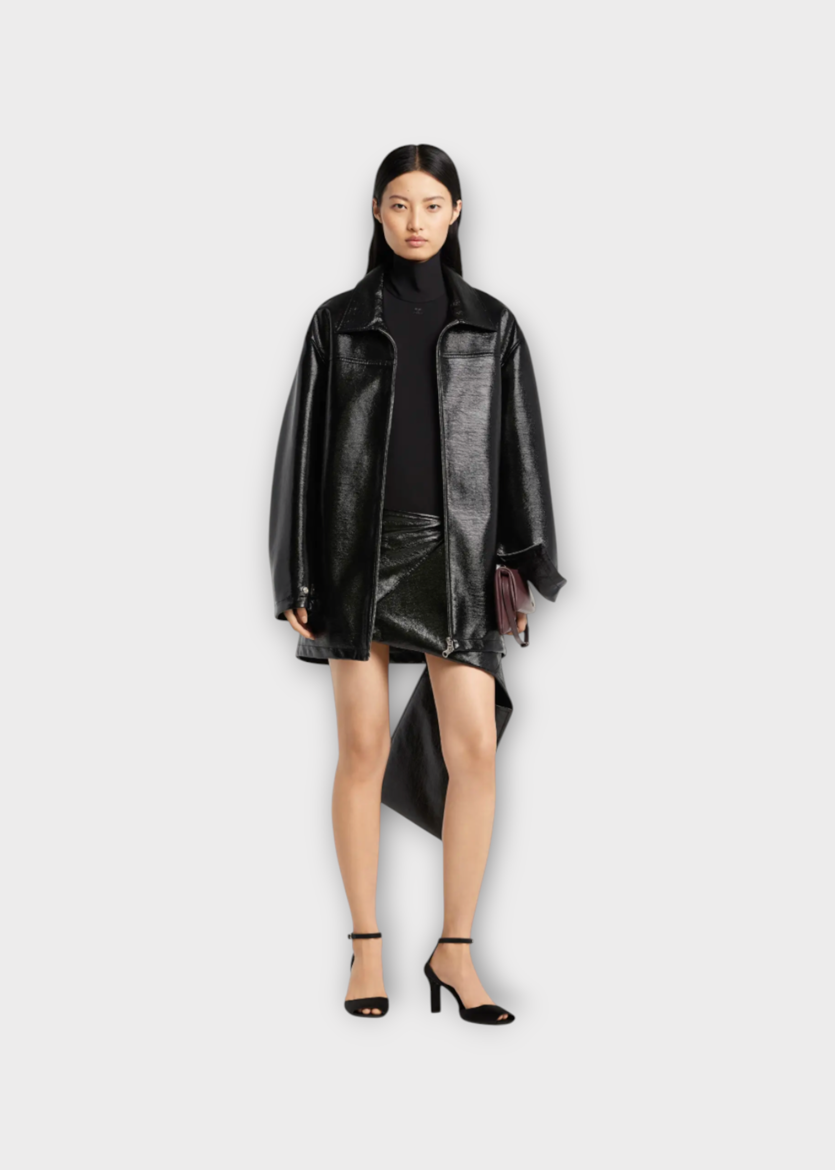 Courreges Courreges Jacket, Black, Zipped Vinyl Maxi Bomber Jacket #11