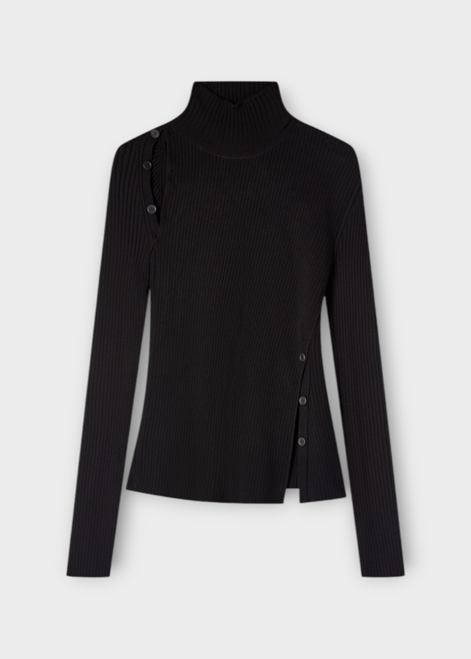 Courreges Courreges Knitwear, Black, Oblique Button Up Cardigan