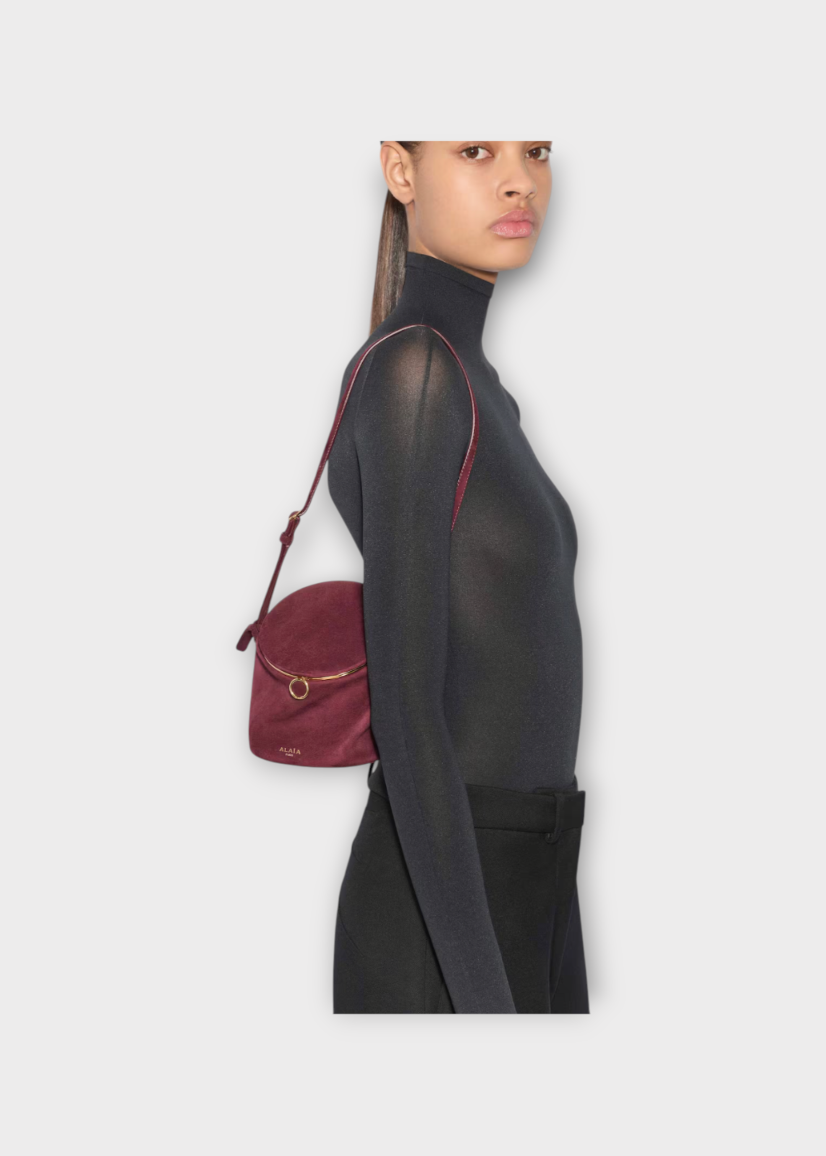 Alaia Alaia Bag, Red, La Canette Cylinder Small Bag In Rouge Grenat