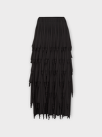 Alaia Alaia Skirt, Black, Layered Curles Skirt w/ Fringes