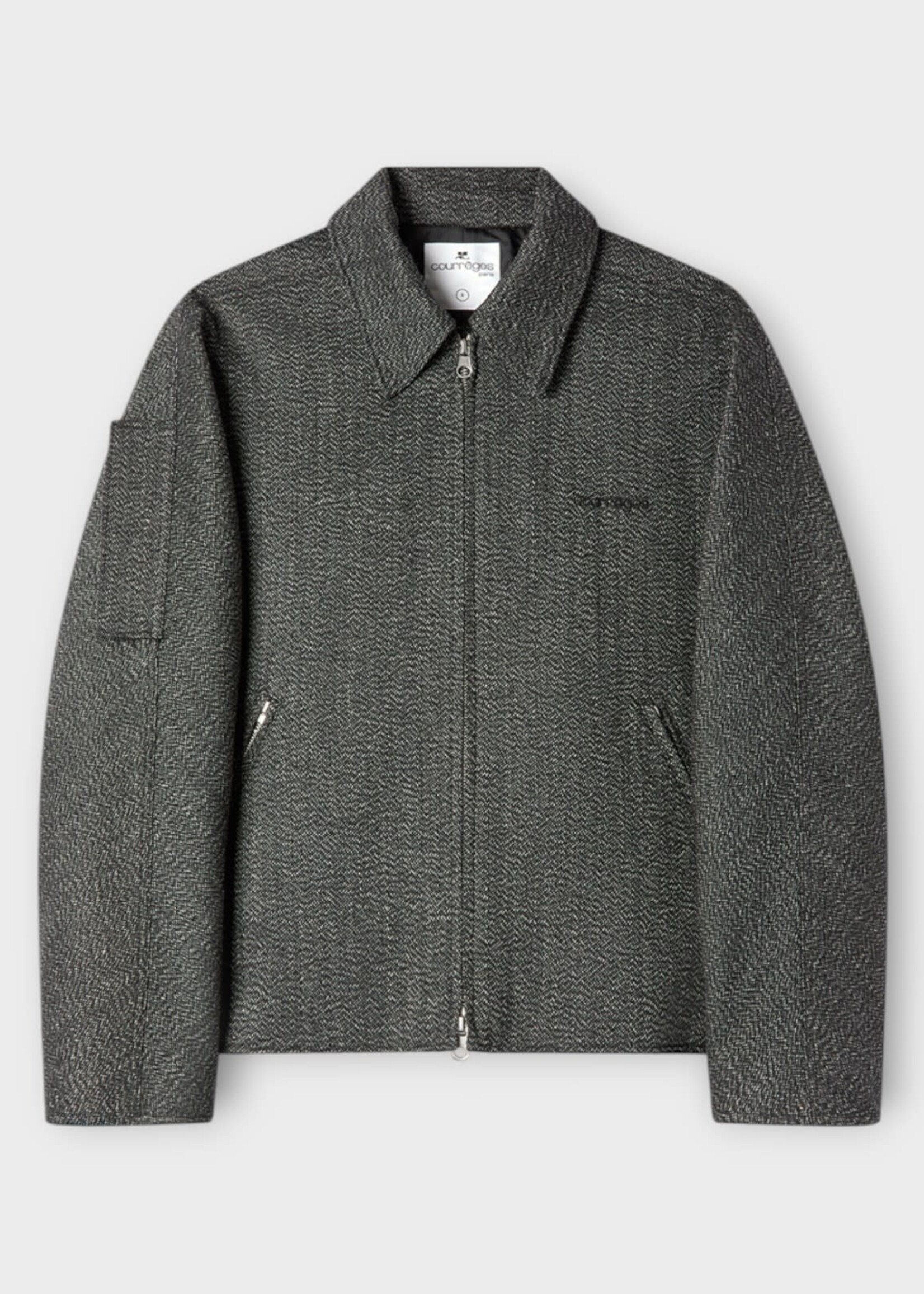 Courreges Courreges Jacket, Black, Bomber Jacket Embroidered Caviar