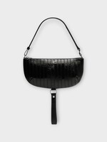 Courreges Courreges Bag, Black, Holy Eclipse Striped Patchwork Vinyl Bag