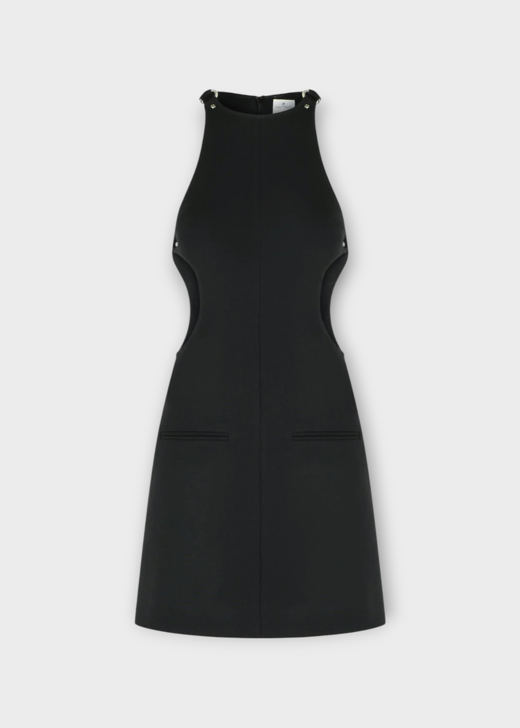 Courreges Courreges Dress, Black, Buckle Cut Out Tailored A Line Dress