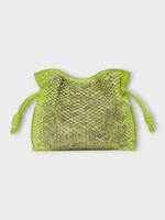 Loewe Loewe Bag, Green, Scales Python Flamenco Mini Clutch Bag In Green Bean