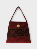 Destree Destree Bag, Red, Velvet Pouch Lace In Burgundy w/ Top Handle