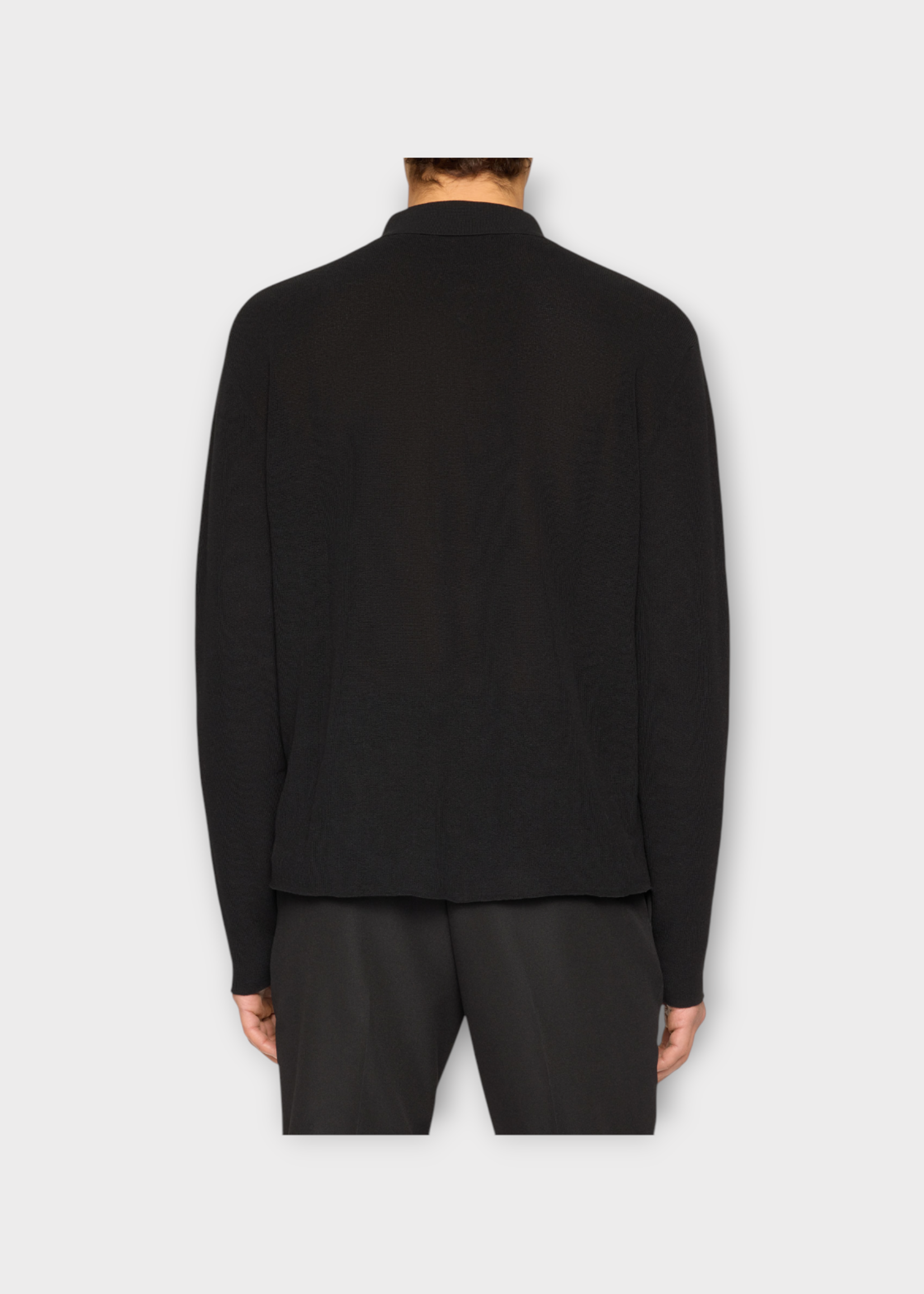 Jacquemus Jacquemus T-Shirt, Black, Le Polo Tricot Long Sleeve Polo Knit T-Shirt