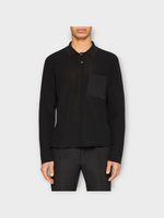 Jacquemus Jacquemus T-Shirt, Black, Le Polo Tricot Long Sleeve Polo Knit T-Shirt