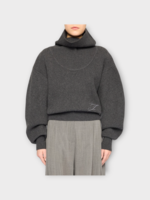 Jacquemus Jacquemus Knitwear, Grey, La Maille Pallone Virgin Wool Turtle Neck Knitwear In Dark Grey