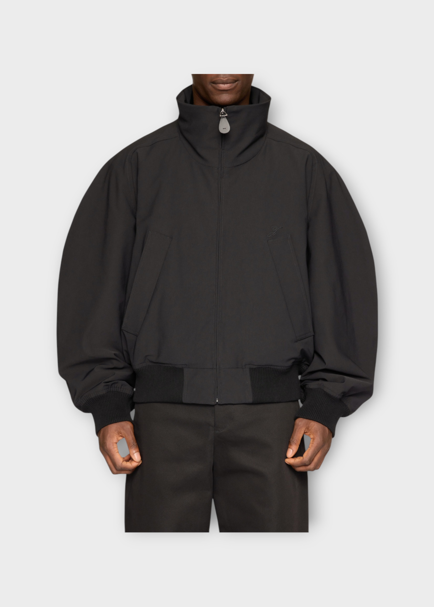 Jacquemus Jacquemus Jacket, Black, Le Bomber Aero High Neck Zip Up Jacket