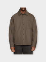 Jacquemus Jacquemus Jacket, Brown, La Chemise Boulanger Collared Button Up Overshirt Jacket In Dark Khaki