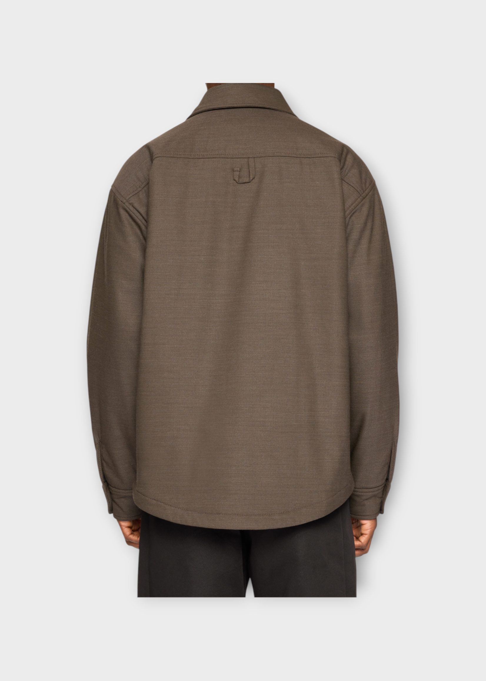 Jacquemus Jacquemus Jacket, Brown, La Chemise Boulanger Collared Button Up Overshirt Jacket In Dark Khaki