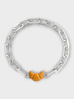 Poubel Poubel Charm, Print, Croissant Painted Enamel w/ Sterling Silver