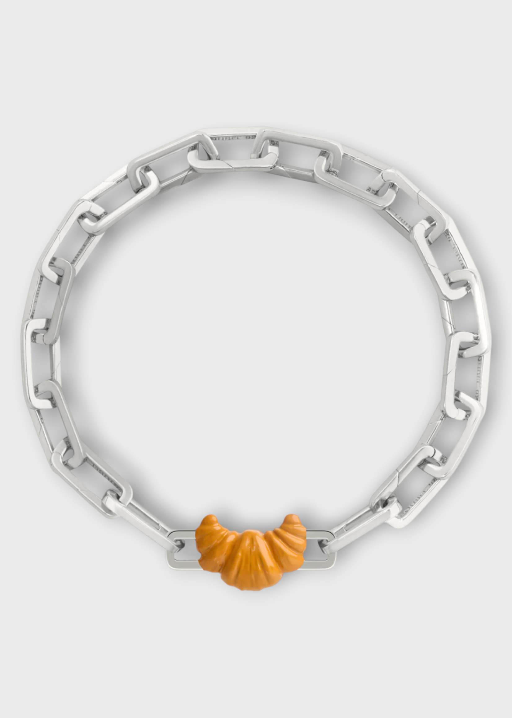 Poubel Poubel Charm, Print, Croissant Painted Enamel w/ Sterling Silver