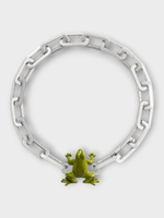 Poubel Poubel Charm, Print, Frog Painted Enamel w/ Sterling Silver