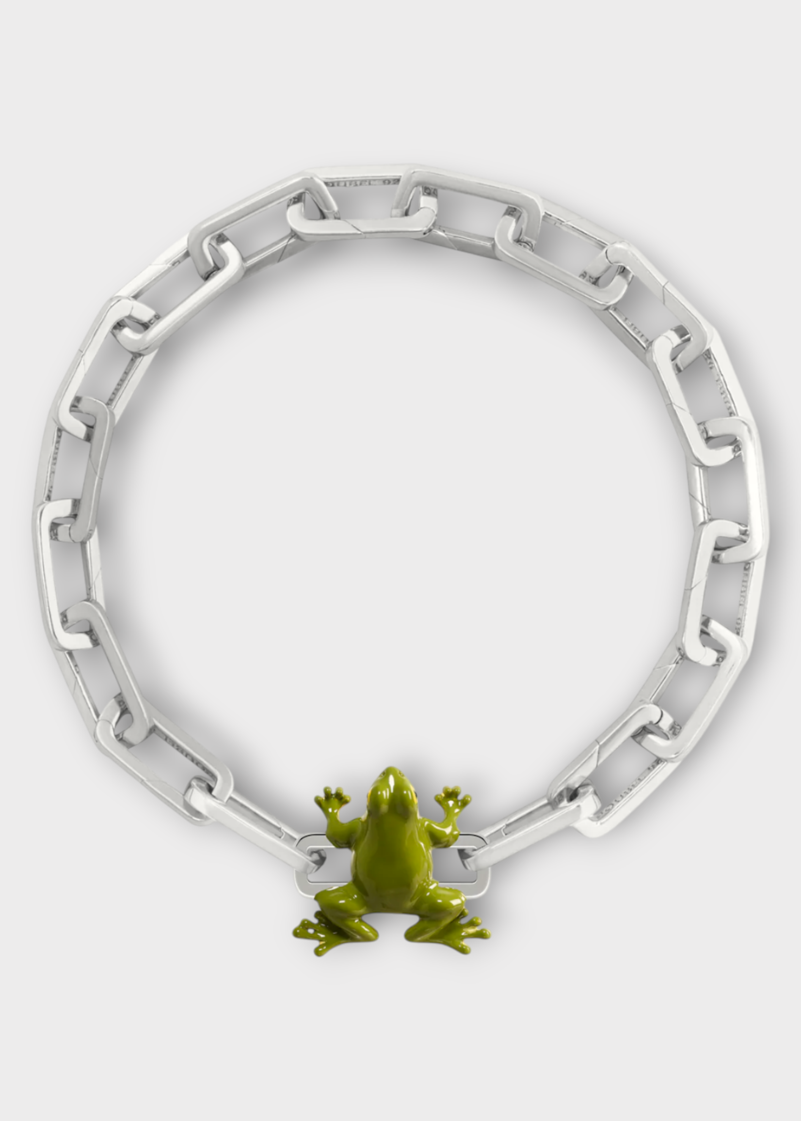 Poubel Poubel Charm, Print, Frog Painted Enamel w/ Sterling Silver