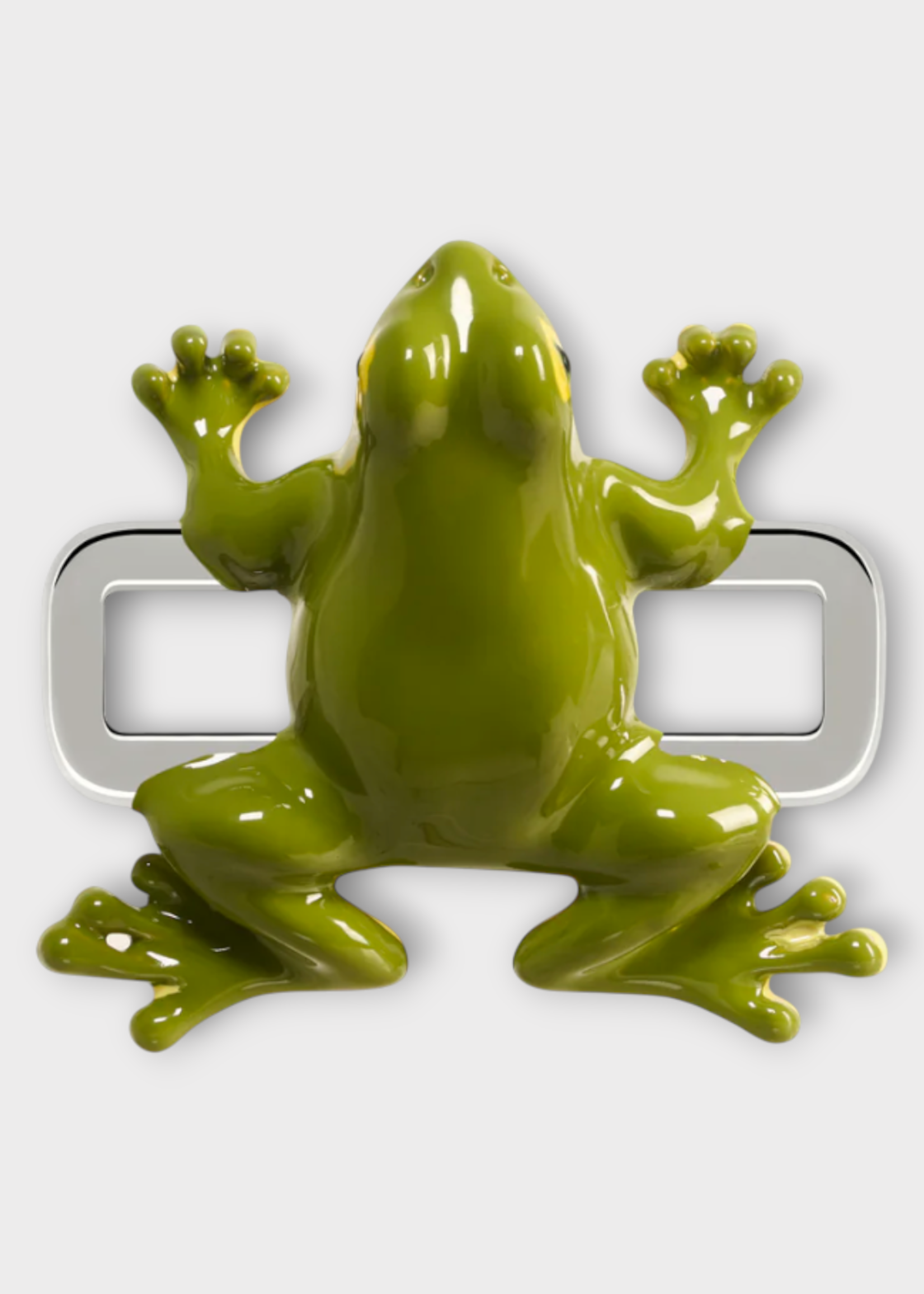 Poubel Poubel Charm, Print, Frog Painted Enamel w/ Sterling Silver