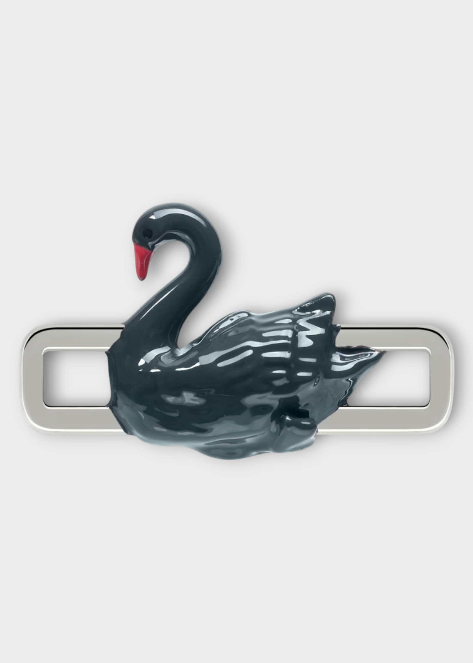 Poubel Poubel Charm, Print, Black Swan Painted Enamel w/ Sterling Silver