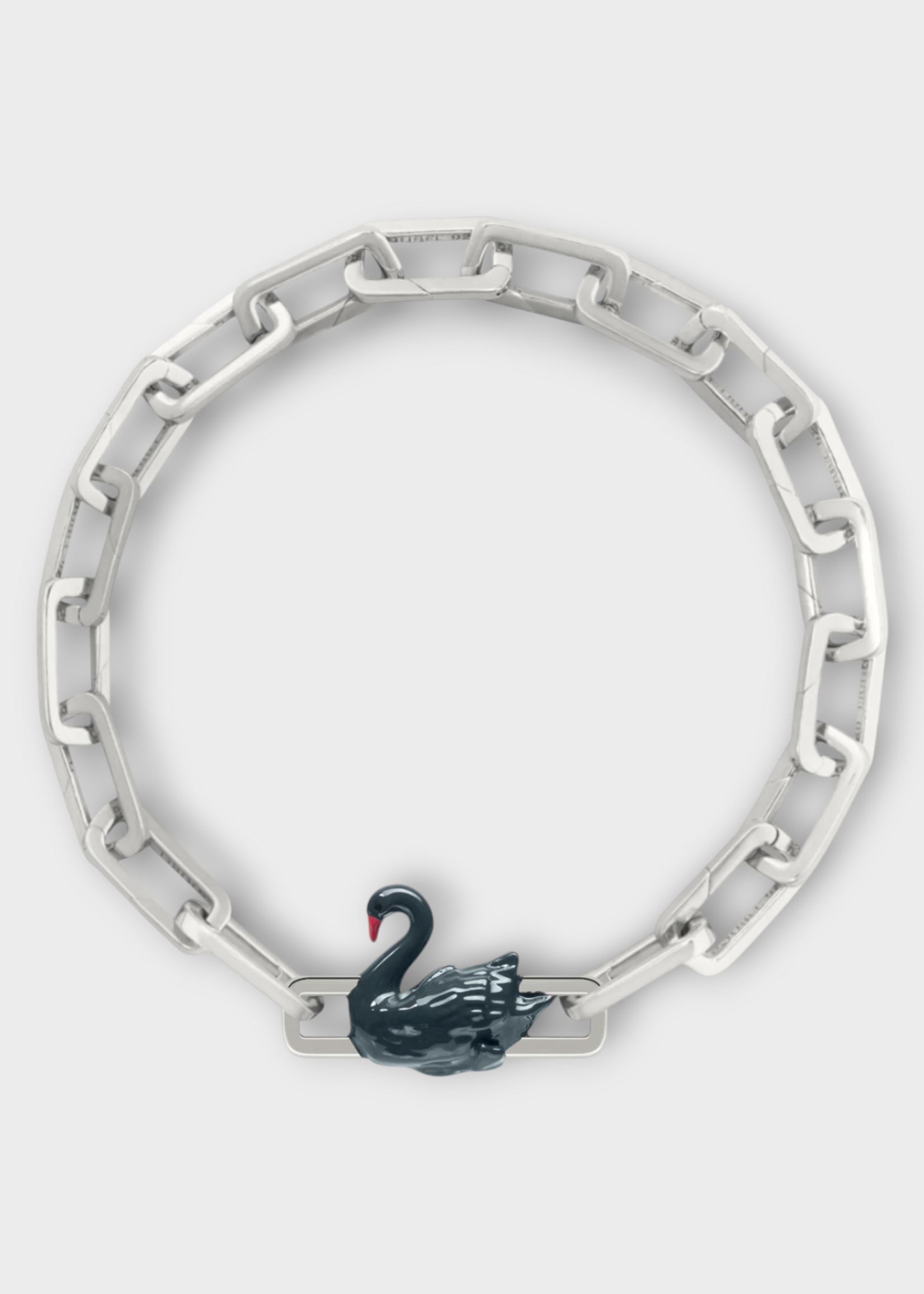 Poubel Poubel Charm, Print, Black Swan Painted Enamel w/ Sterling Silver