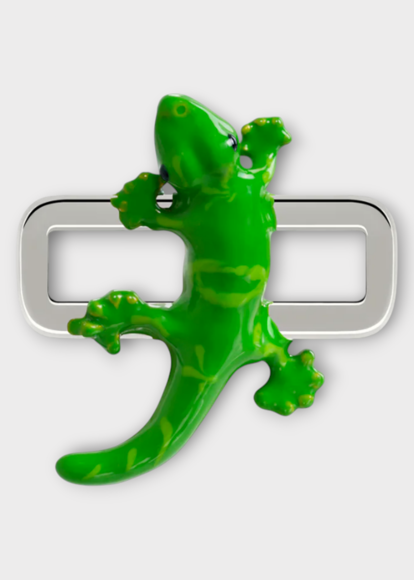 Poubel Poubel Charm, Print, Lizard Painted Enamel w/ Sterling Silver