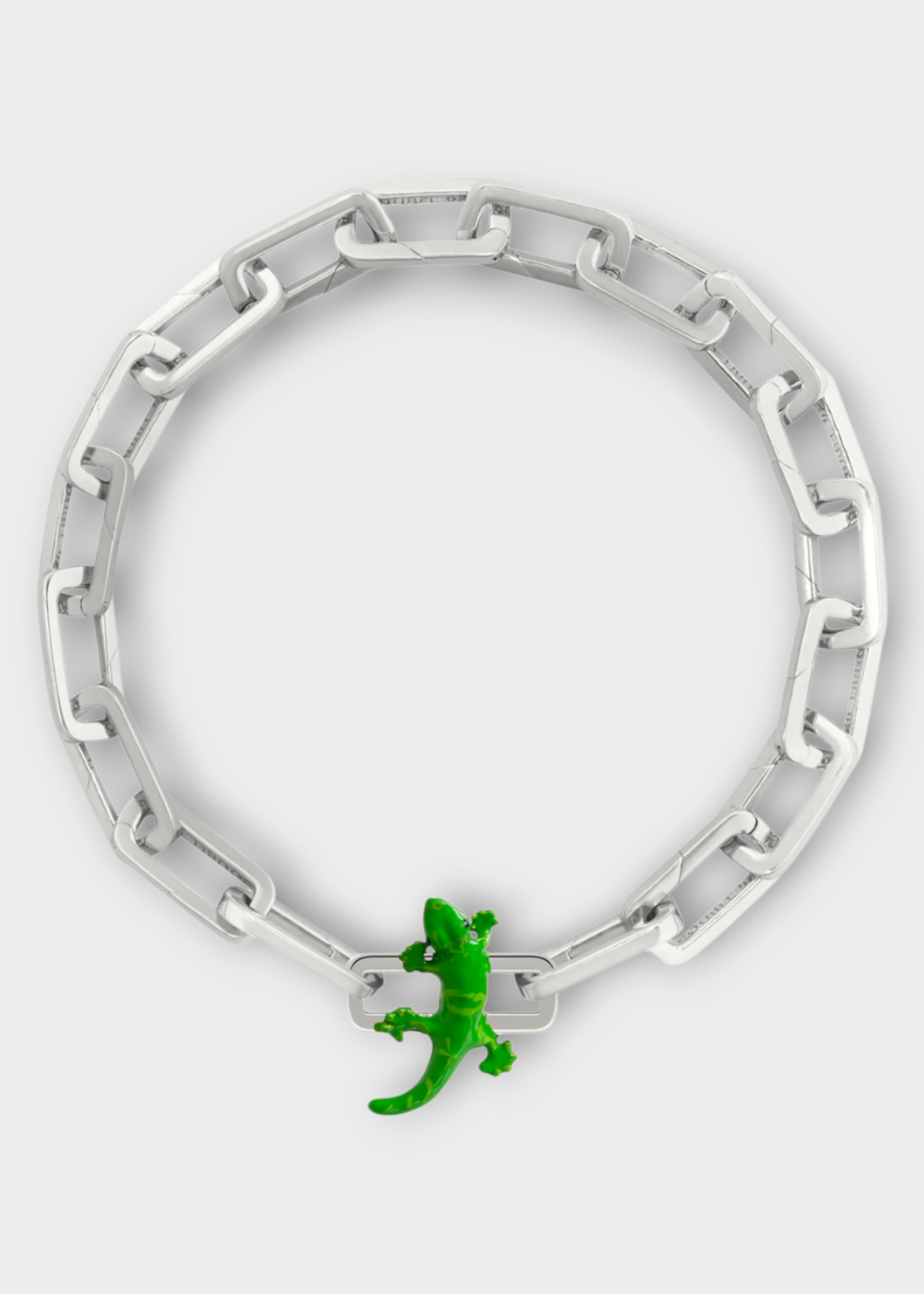 Poubel Poubel Charm, Print, Lizard Painted Enamel w/ Sterling Silver