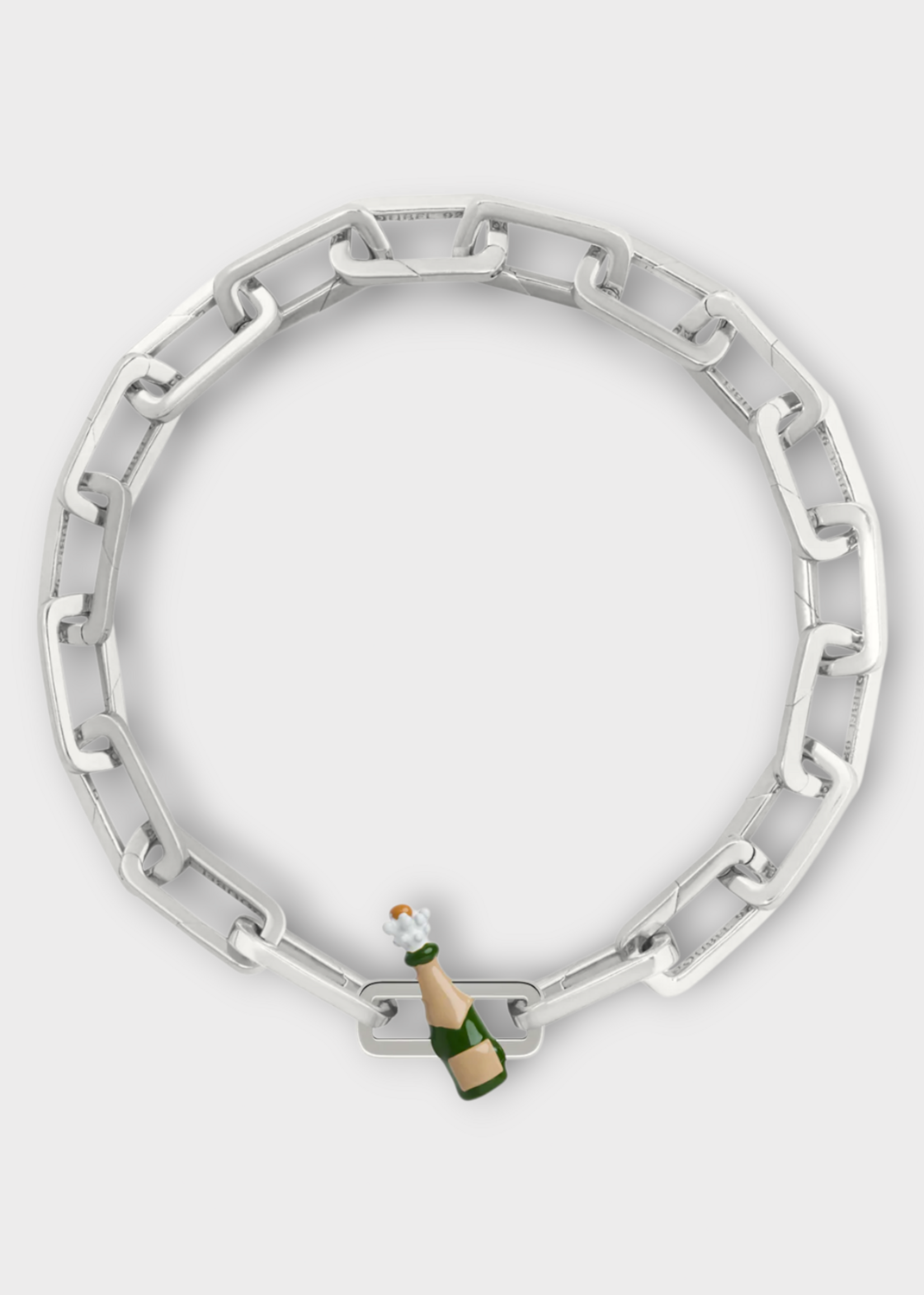 Poubel Poubel Charm, Print, Champagne Painted Enamel w/ Sterling Silver