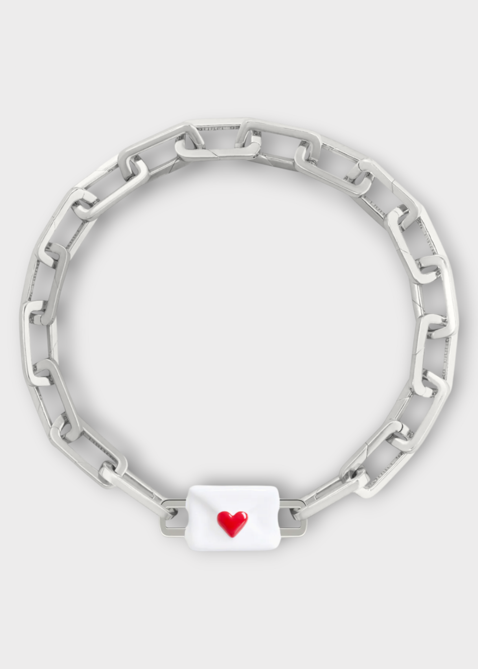 Poubel Poubel Charm, Print, Love Letter Painted Enamel w/ Sterling Silver