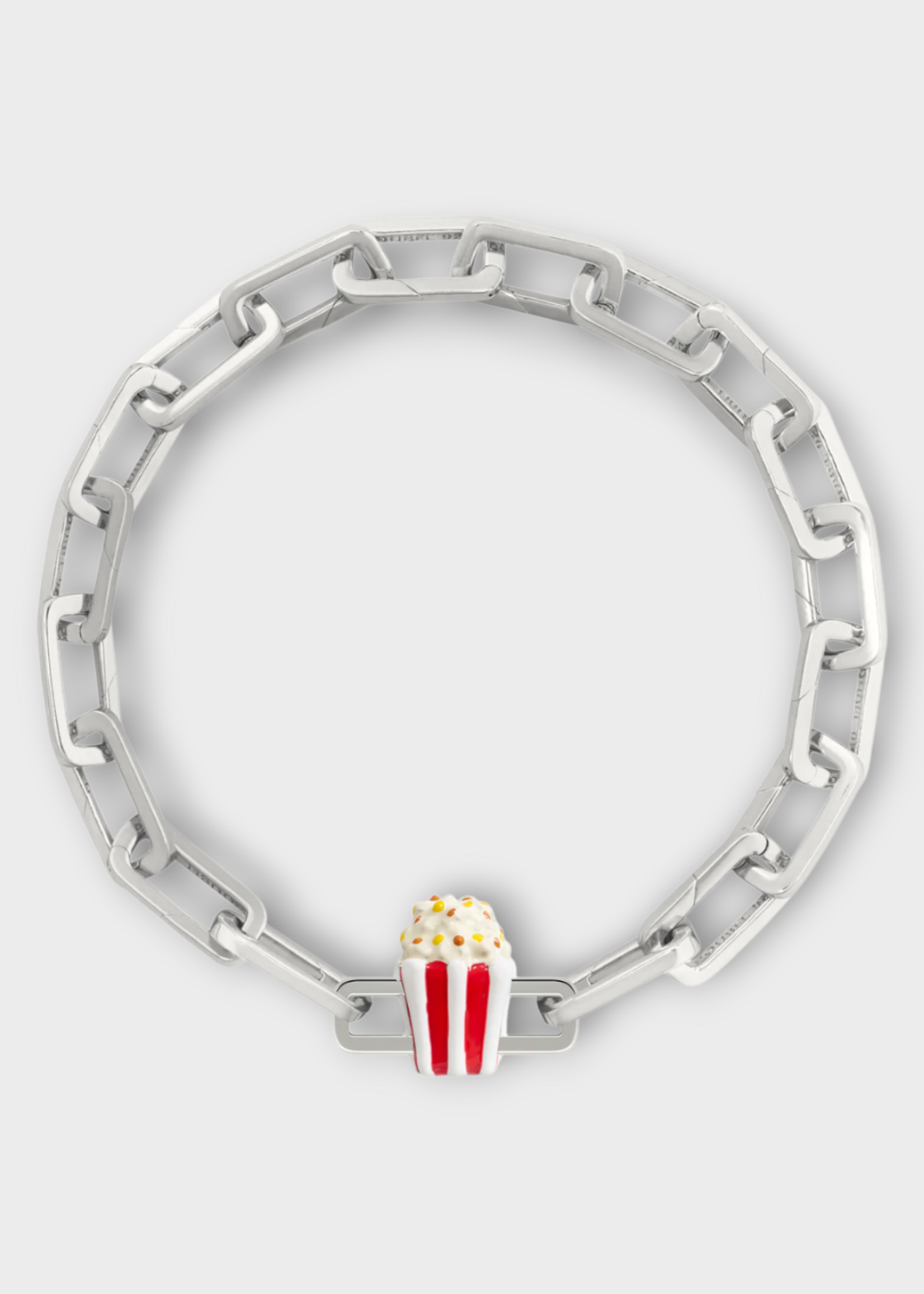 Poubel Poubel Charm, Print, Pop Corn Painted Enamel w/ Sterling Silver