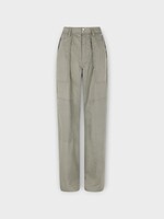Rabanne Rabanne Trousers, Green, Technical Mid Waist Straight Leg Cargo Pants In Parka Green