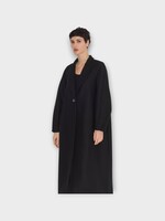 Partow Partow Coat, Black, Molly Virgin Wool Collared Single Breasted Coat In Black