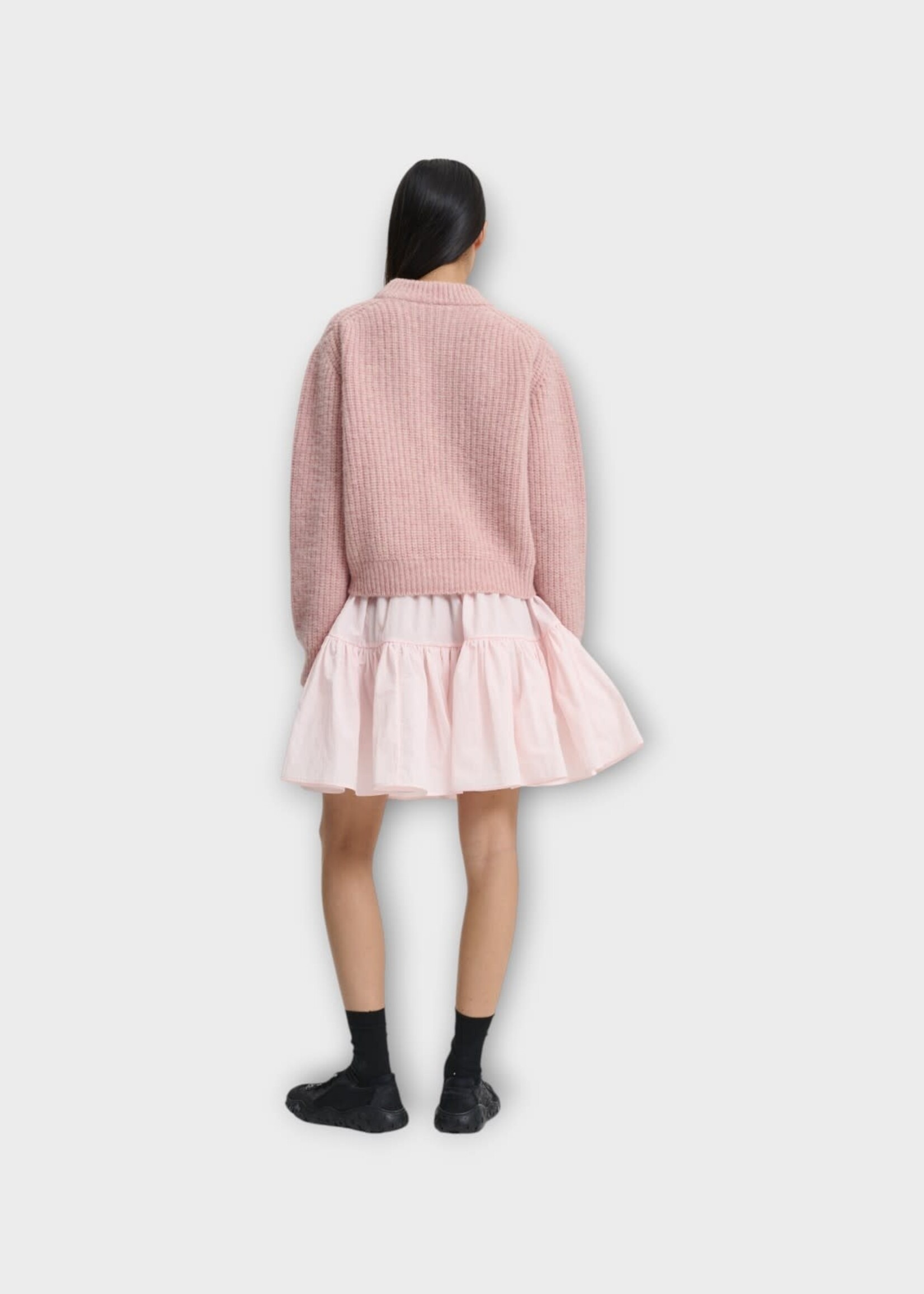 Cecilie Bahnsen Cecilie Bahnsen Knitwear, Pink, Bega Wool Fisherman Knit Pullover In Soft Pink