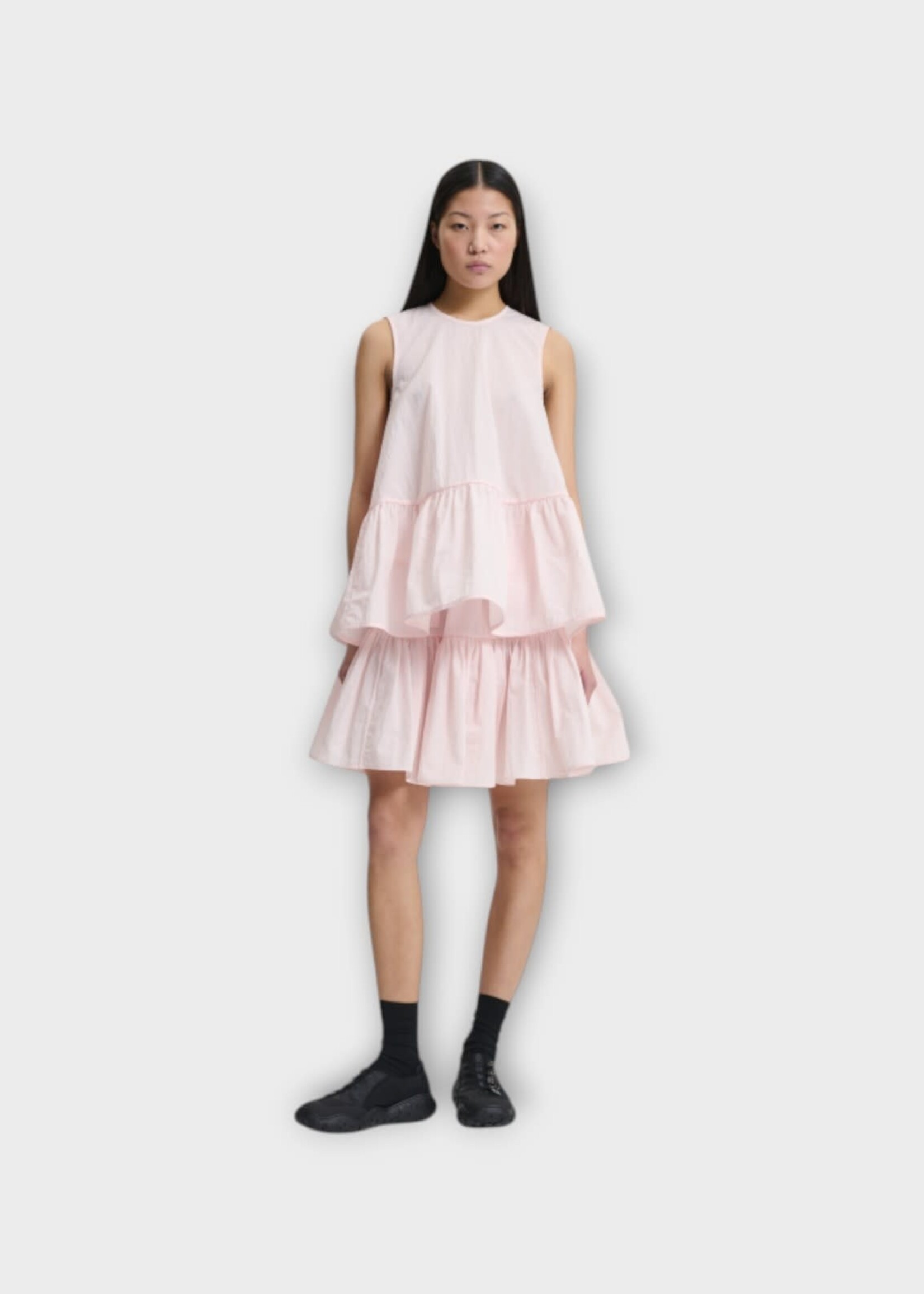 Cecilie Bahnsen Cecilie Bahnsen Skirt, Pink, Blair Elastic Waist Recycled Taffeta Skirt In Blush Pink