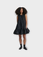 Cecilie Bahnsen Cecilie Bahnsen Dress, Black, Lala Jacquard Trapeze Dress w/ Ruffle Hem