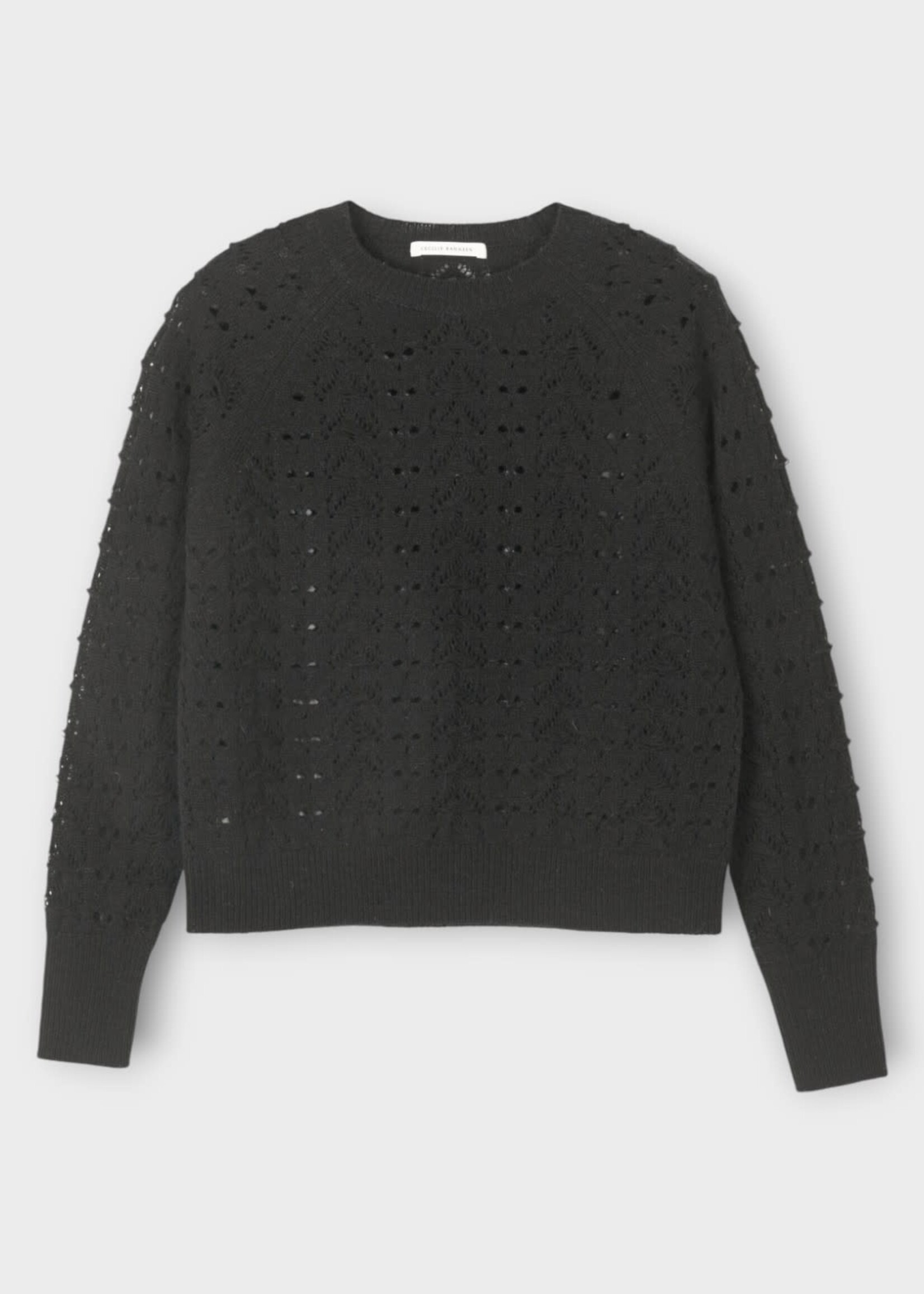 Cecilie Bahnsen Cecilie Bahnsen Knitwear, Black, Bidane Wool Heritage Lace Stitch Pullover