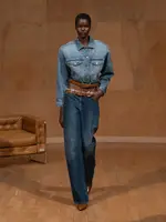 Julie Kegels Julie Kegels Jeans, Blue, Po Denim Cotton Low Waist Straight Fit Distressed Pants