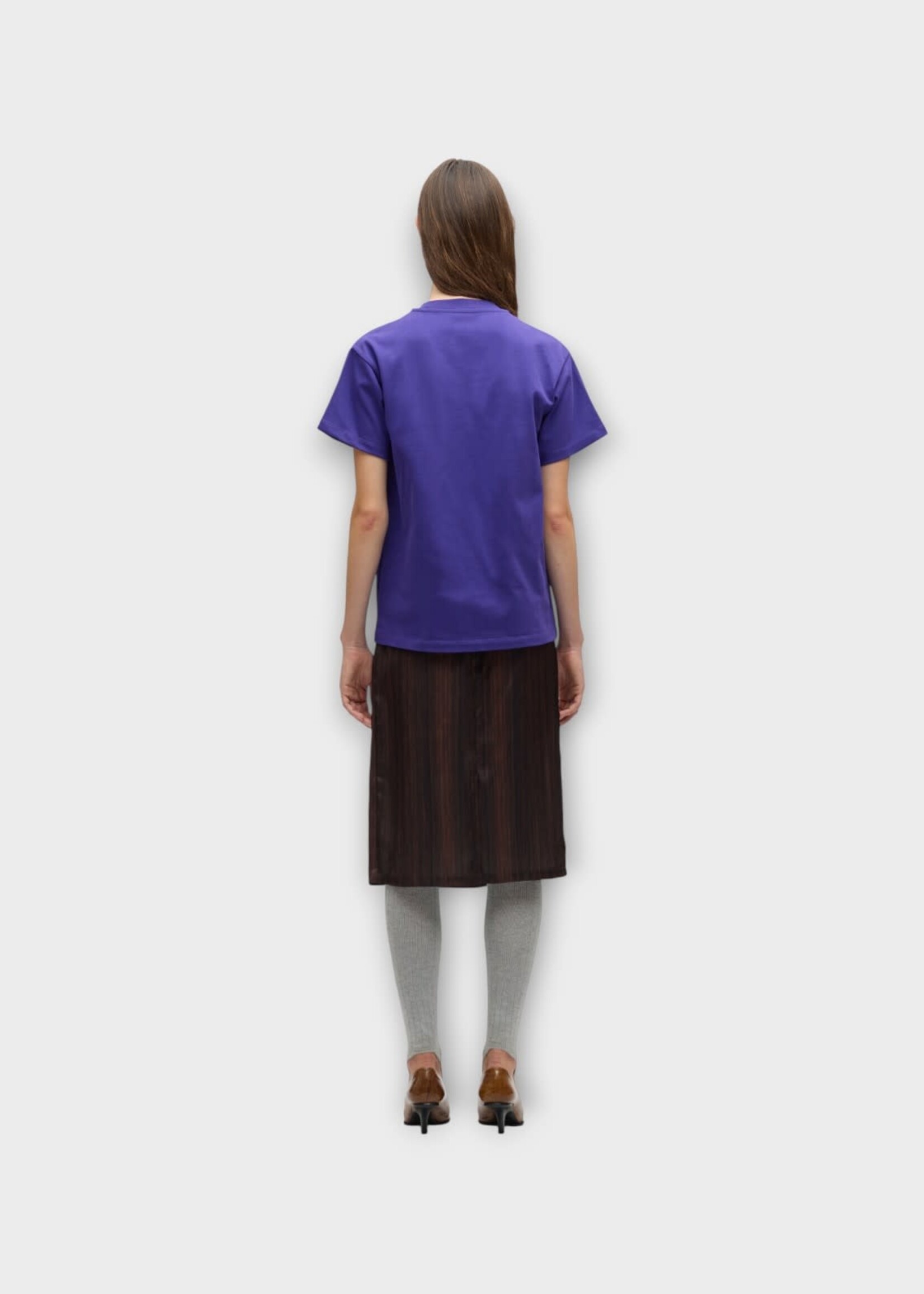 Julie Kegels Julie Kegels Skirt, Print, Sisley Pencil Skirt In Dark Brown Wood Print w/ Back Slit