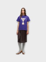 Julie Kegels Julie Kegels Skirt, Print, Sisley Pencil Skirt In Dark Brown Wood Print w/ Back Slit