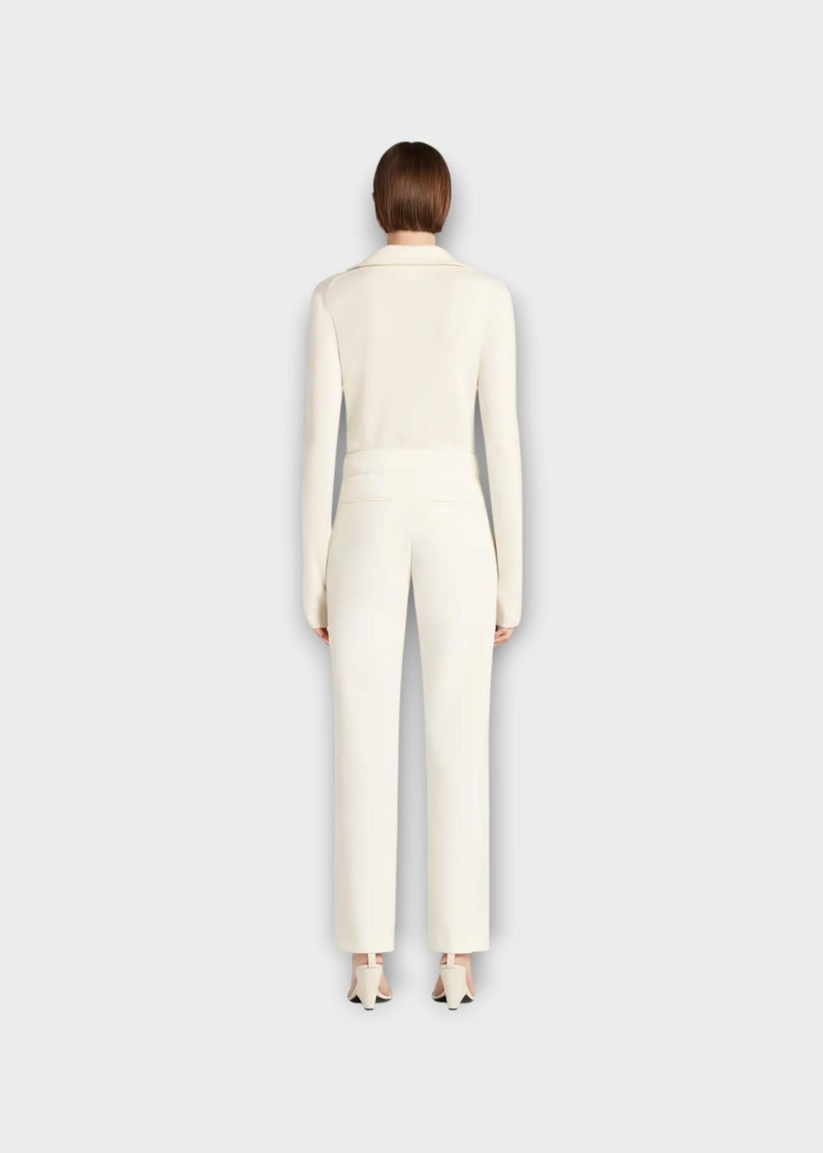 Courreges Courreges Knitwear, White, Turtle Neck Zipped Mockneck Sweater In Heritage White