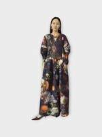 Julia Heuer Julia Heuer Dress, Print, Phoebe Hand Pleated Long Sleeve Long Dress In Nola Print
