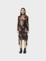 Julia Heuer Julia Heuer Top, Print, Lee Hand Pleated Bottle Neck Long Sleeve Top In Nola