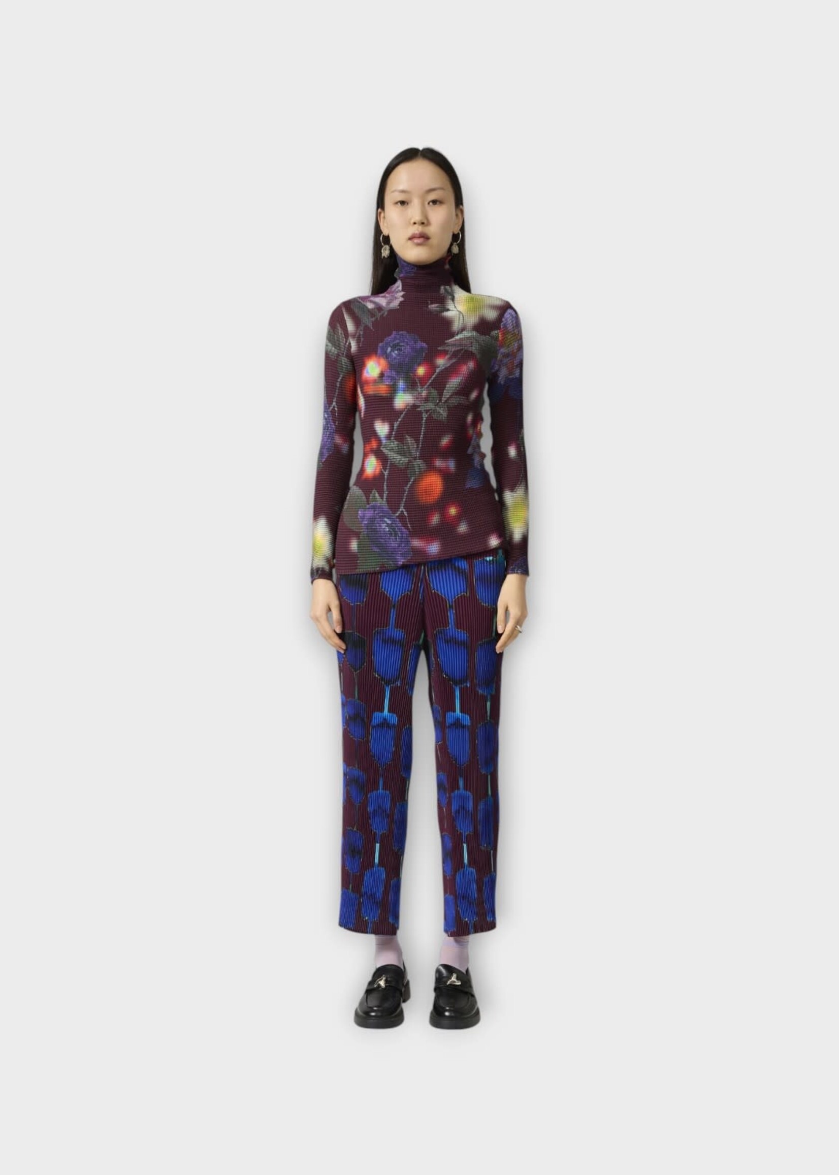 Julia Heuer Julia Heuer Top, Print, Susi Cross Pleated Top In Edward Print