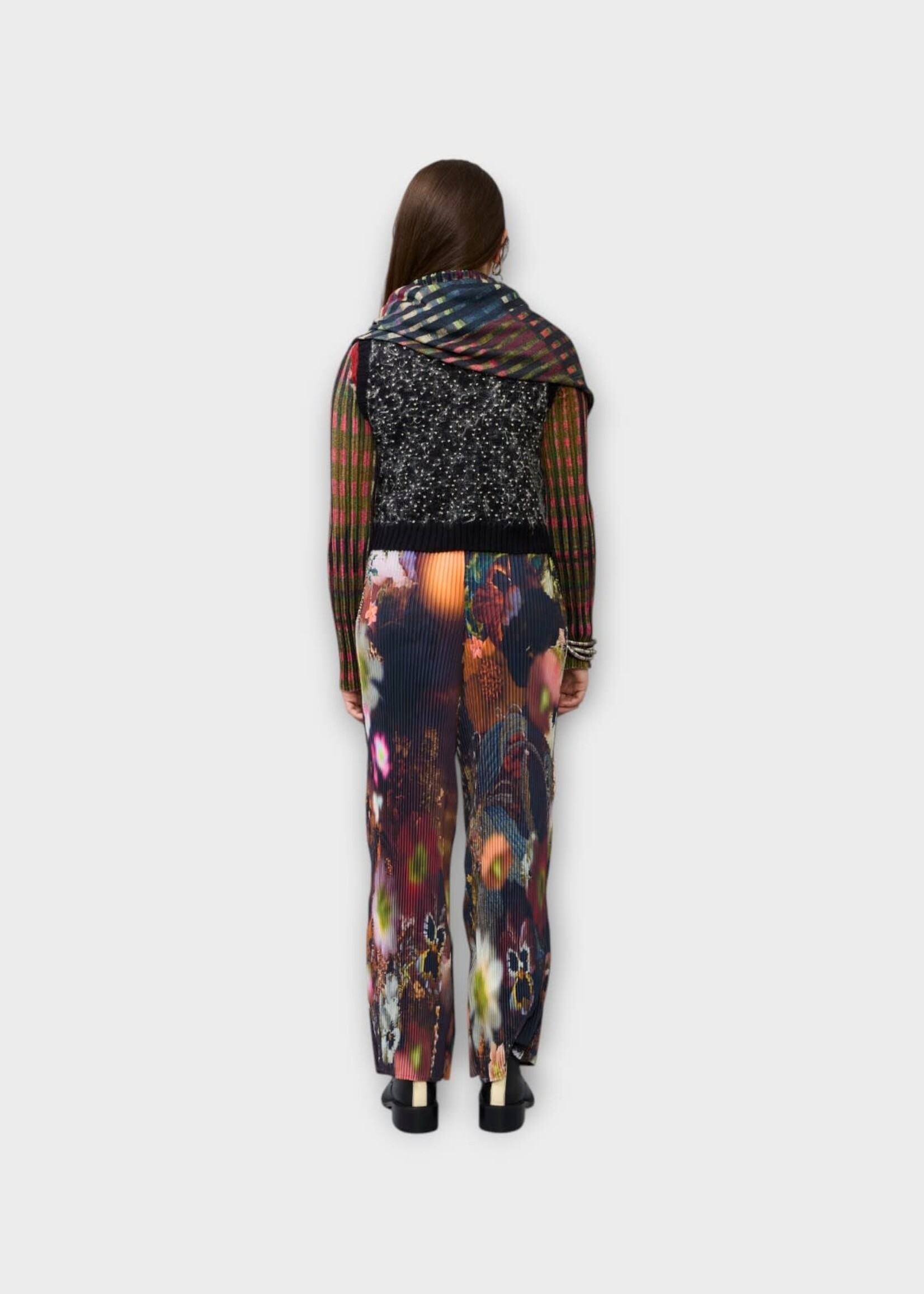 Julia Heuer Julia Heuer Trousers, Print, Jack Hand Pleated Elastic Waist Pants In Nola