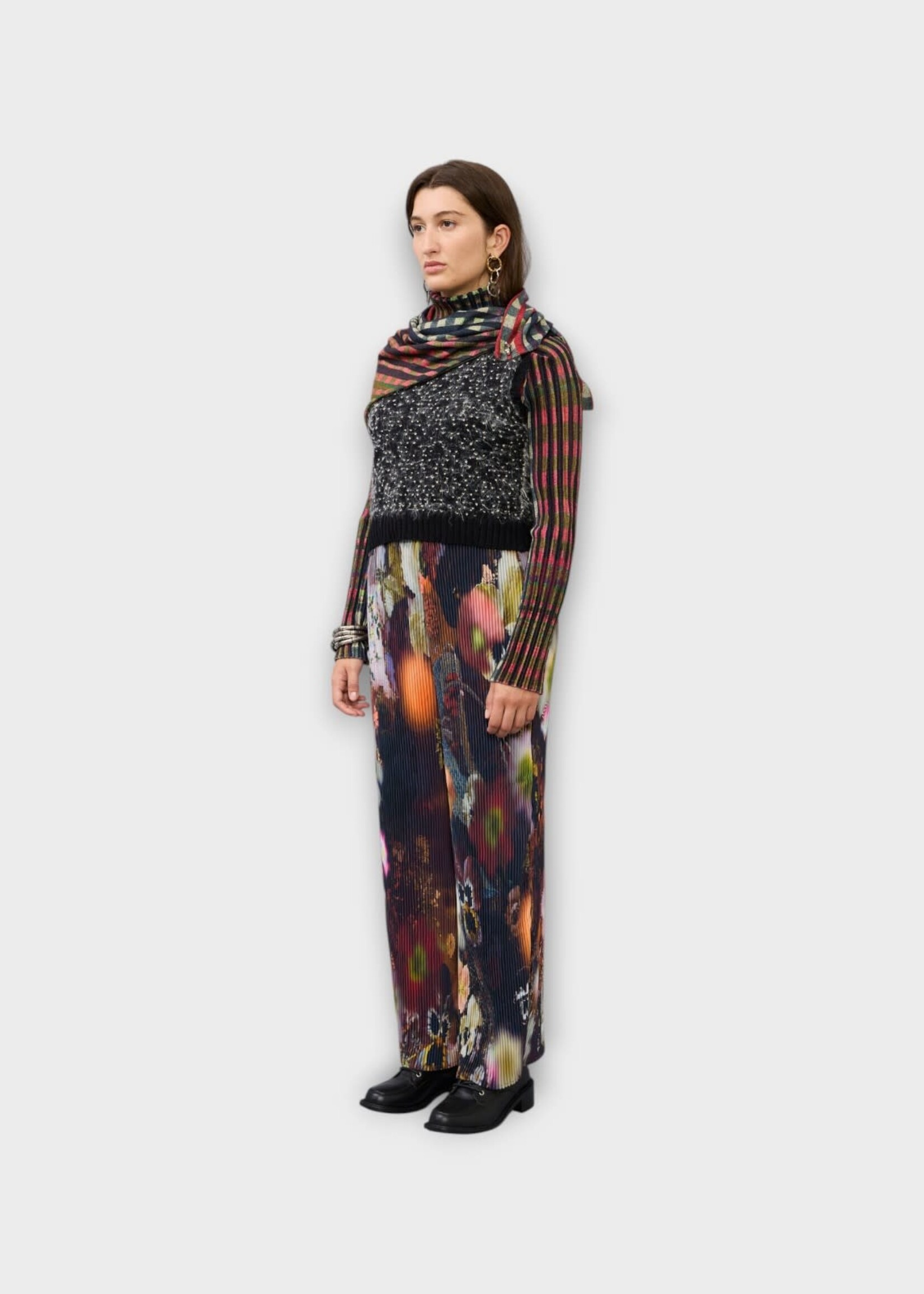 Julia Heuer Julia Heuer Trousers, Print, Jack Hand Pleated Elastic Waist Pants In Nola