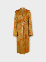 Dries Van Noten Dries Van Noten Coat, Orange, Rastino Collared Long Kimono Coat w/ Drawstring #22
