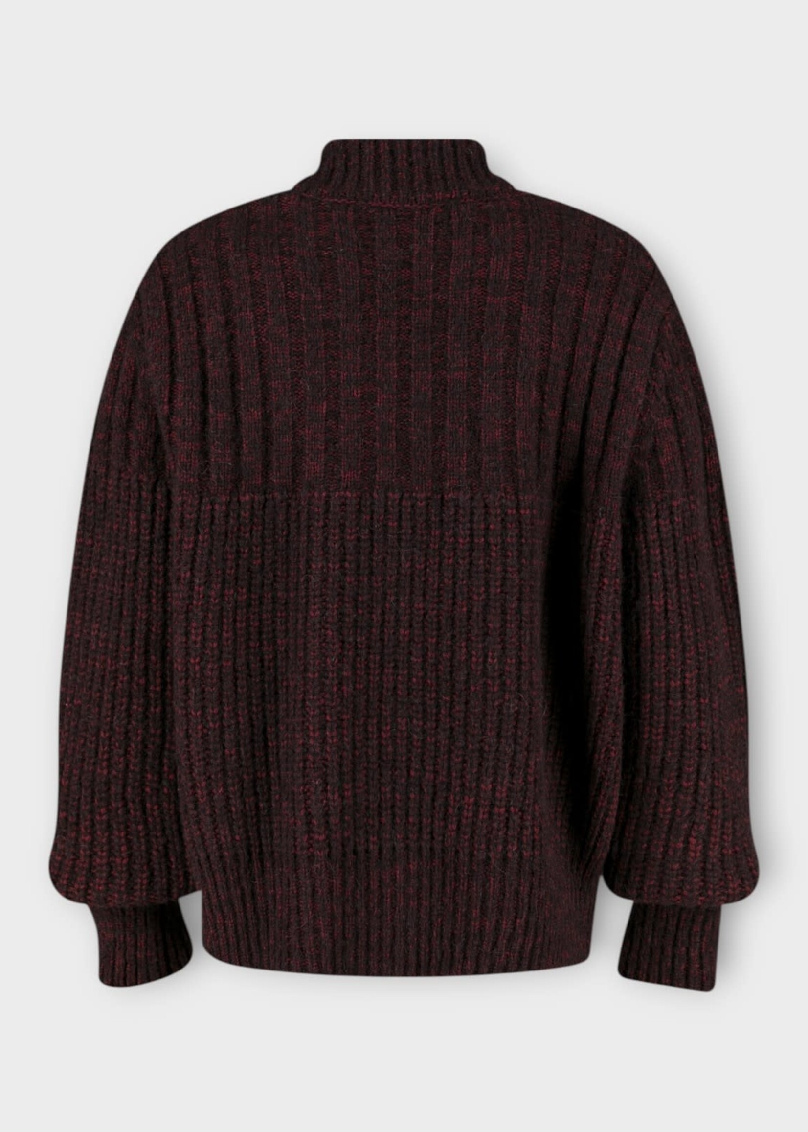 Dries Van Noten Dries Van Noten Knitwear, Multi, Tegina V-Neck Button Up Cardigan In Wine Dark Red