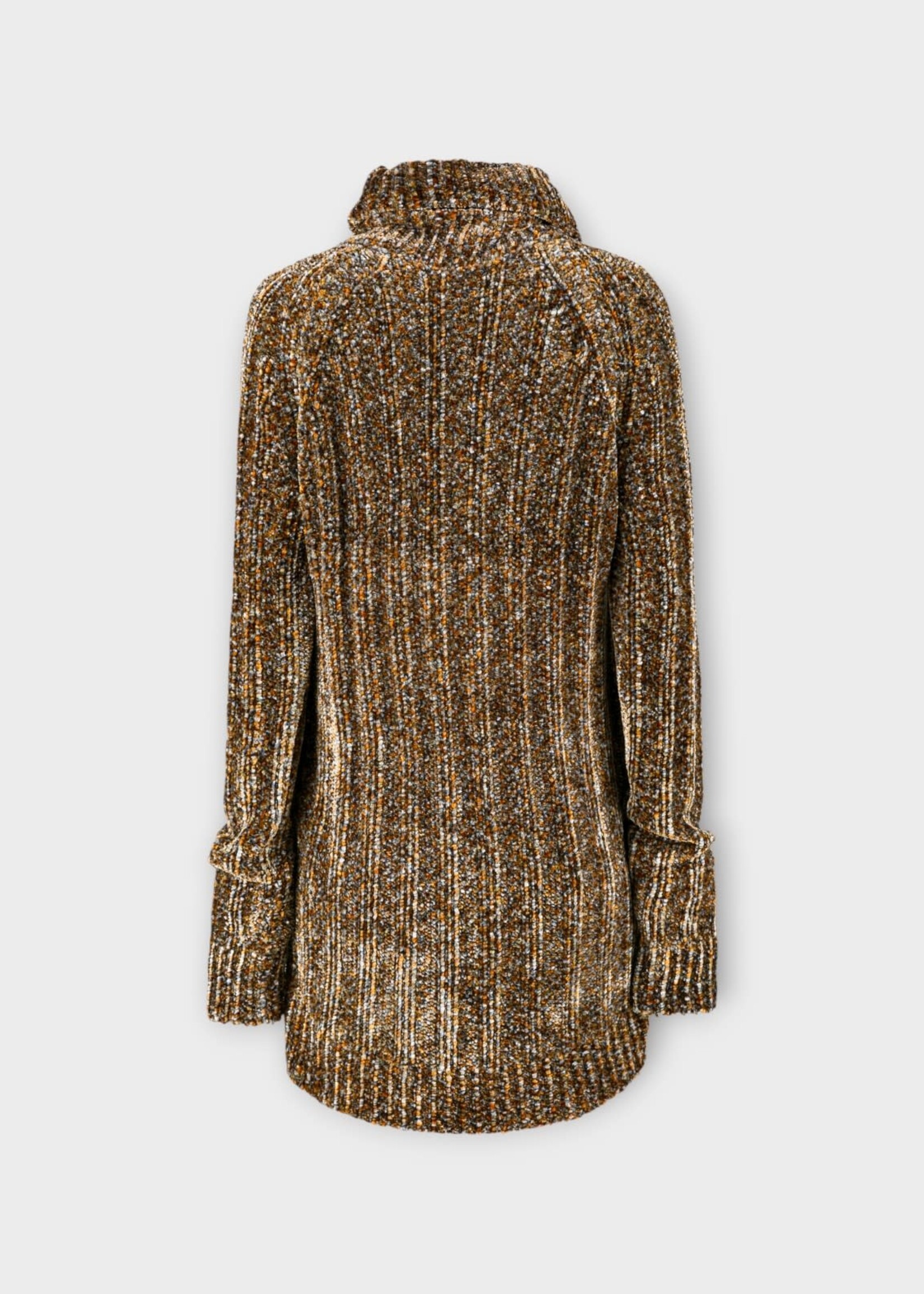 Dries Van Noten Dries Van Noten Knitwear, Brown, Tagic Turtle Neck Long Cable Knit Sweater #17