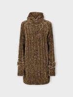 Dries Van Noten Dries Van Noten Knitwear, Brown, Tagic Turtle Neck Long Cable Knit Sweater #17