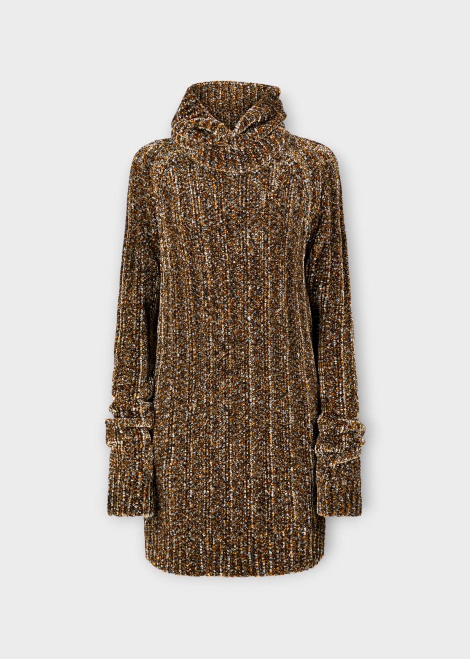 Dries Van Noten Dries Van Noten Knitwear, Brown, Tagic Turtle Neck Long Cable Knit Sweater #17