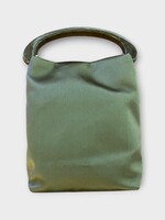 Dries Van Noten Dries Van Noten Bag, Green, Crisp Satin Top Handle Bag w/ Shoulder Strap