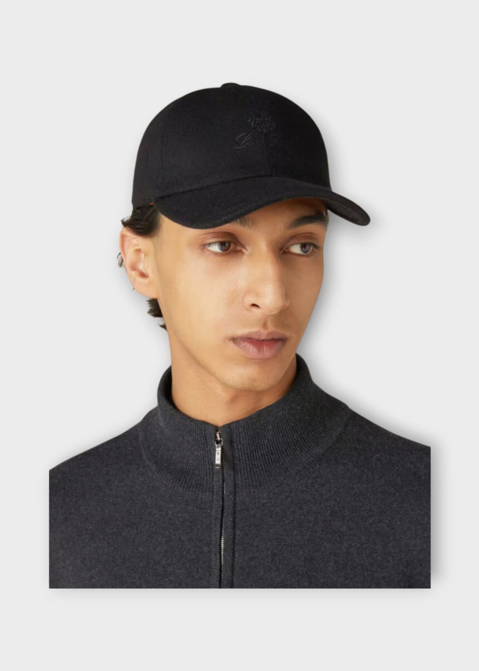 Loro Piana Loro Piana Hat, Navy, Velvet Baseball Cap In Blue Navy w/ Logo Embroidery