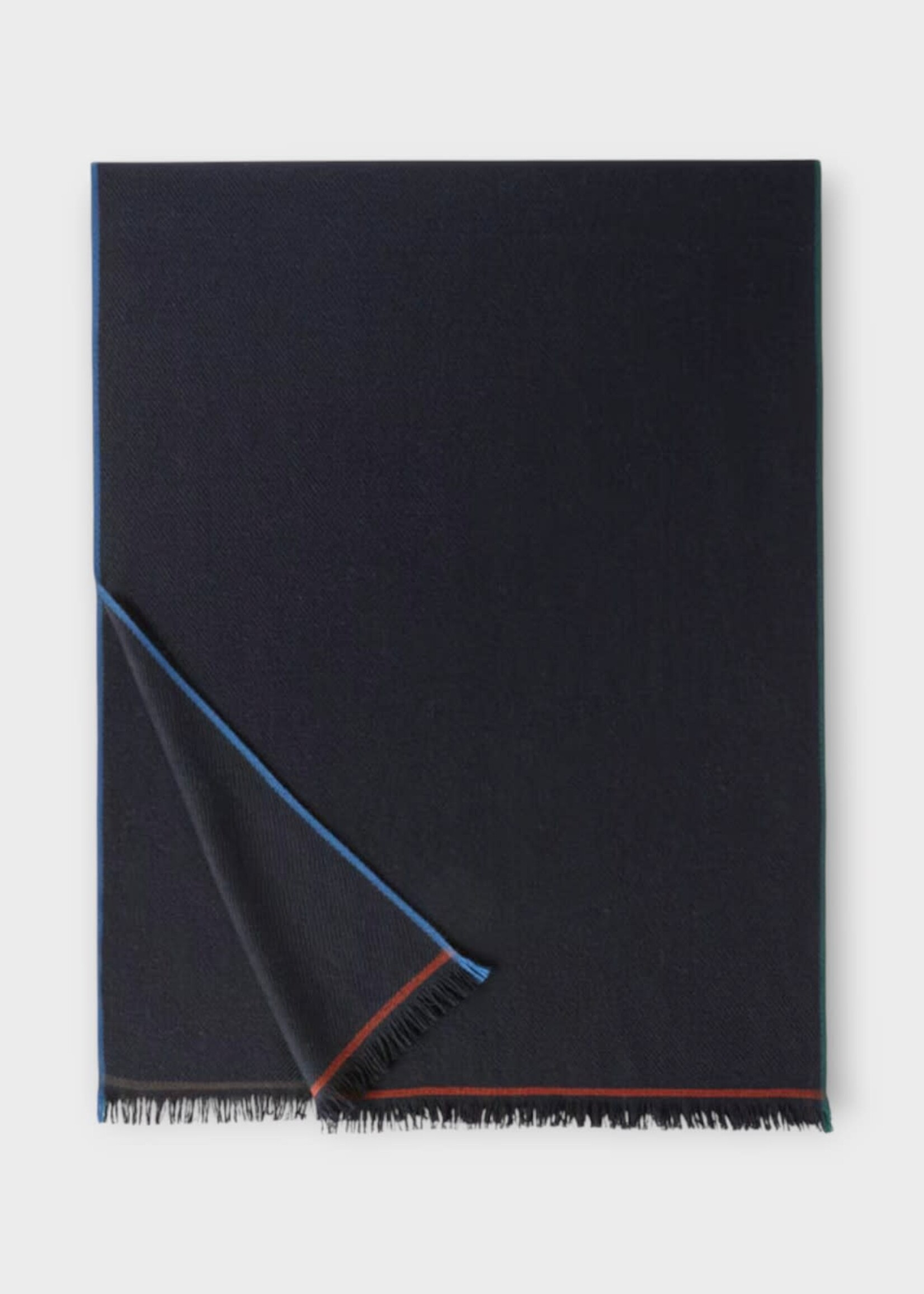 Loro Piana Loro Piana Scarf, Navy, Four In Hand Cashmere Fringed Scarf In Blue Navy